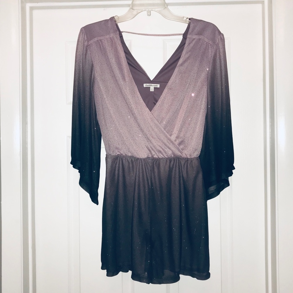 Purple ombre sparkly romper